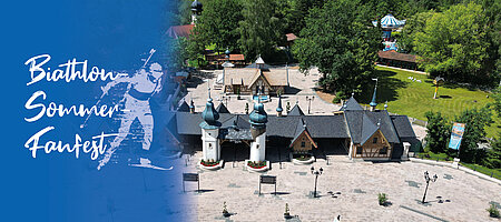 Header Bild Biathlon Sommer Fanfest 2025 zeigt Haupteingang